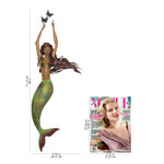 Iron wall sculpture, 'Mermaid with Butterflies' - Hand Made Mermaid and Butterfly Iron Wall Sculpture