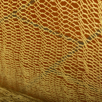 Hammock, 'Golden Sun' (double) - Handwoven Bronze Nylon Maya Double Hammock