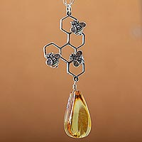Featured review for Amber pendant necklace, Sweet Honey