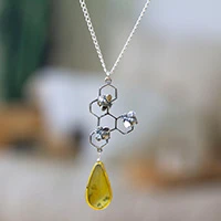 Amber pendant necklace, Sweet Honey