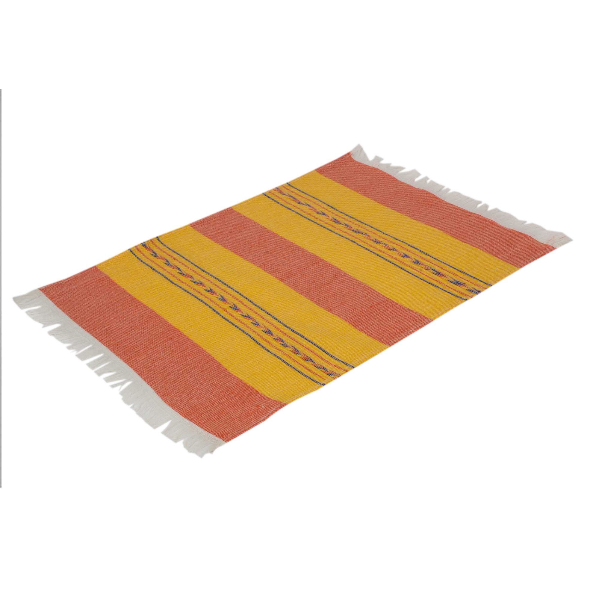 UNICEF Market Zapotec Orange and Yellow HandLoomed Placemats (Set of 4) Oaxaca Sunset