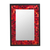 Stained glass wall mirror, 'Crimson Vision' - Handmade Red Glass Mosaic Wall Mirror (image 2a) thumbail