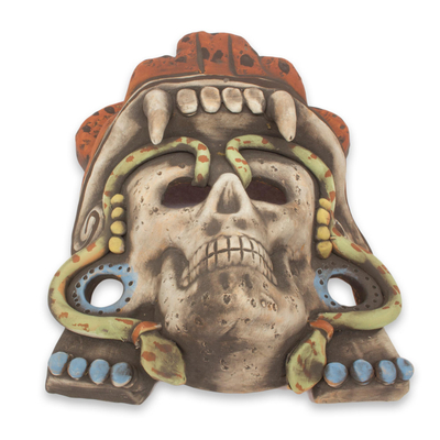 Keramikmaske - Mexikanische aztekische Jaguar-Krieger-Keramikmaske