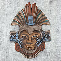 Máscara de cerámica, 'Guerrero Águila Azteca' - Máscara de Guerrero Águila Azteca de Cerámica Mexicana Artesanal