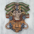 Keramikmaske - Handgefertigte mexikanische Totenkopf-Priestermaske aus Keramik