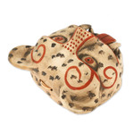 Ceramic mask, 'Jaguar Head' - Handcrafted Mexican Ceramic Jaguar Mask