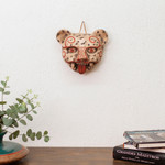 Ceramic mask, 'Jaguar Head' - Handcrafted Mexican Ceramic Jaguar Mask
