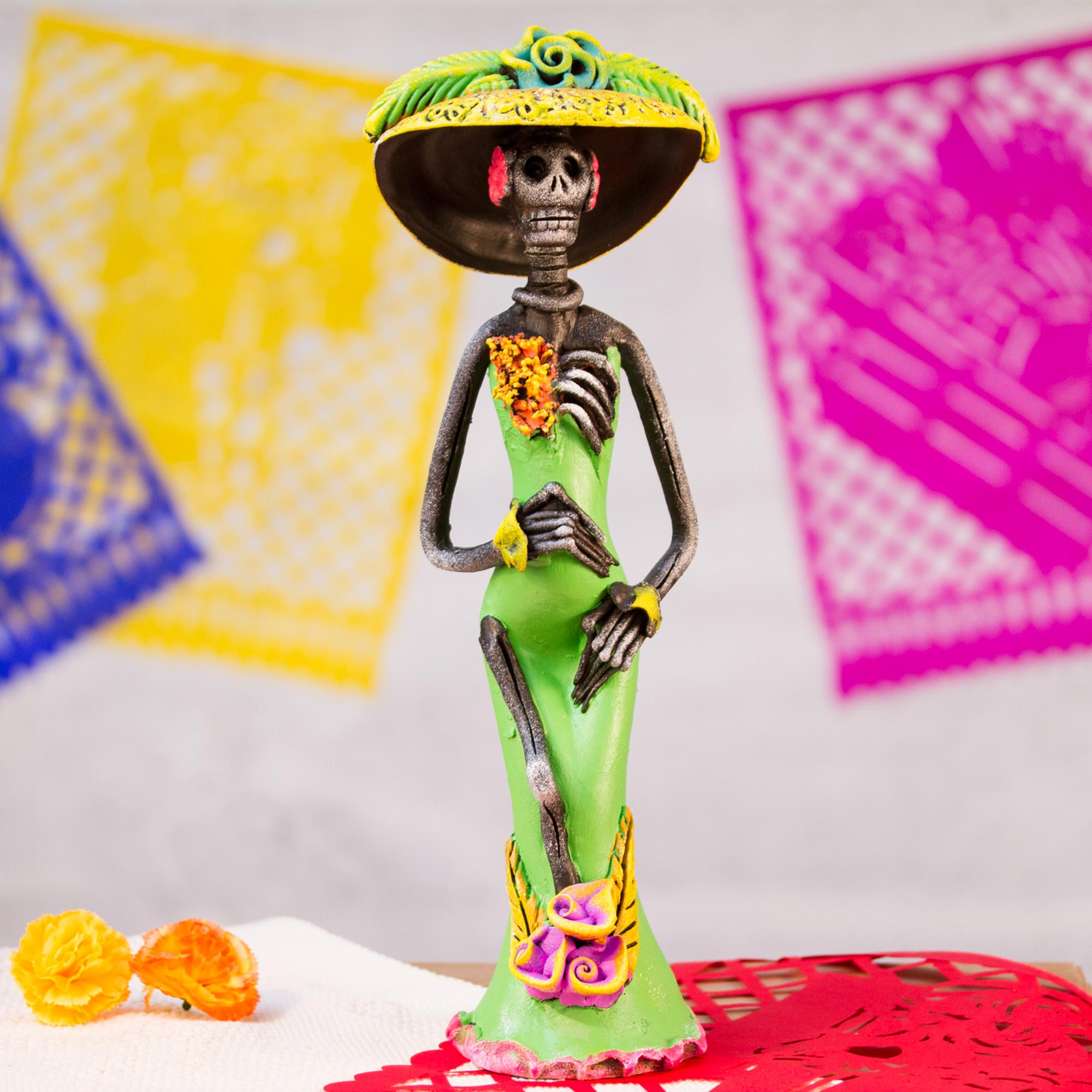 Unicef Market Day Of The Dead Catrina Sculpture Artisan Crafted