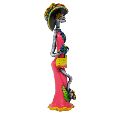 Ceramic sculpture, 'Gorgeous Catrina' - Catrina Day of the Dead Ceramic Sculpture from Mexico