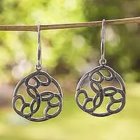 Sterling silver dangle earrings,