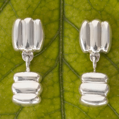 Sterling silver dangle earrings, 'Separate Ways' - Mexican Sterling Silver Hand Crafted Dangle Earrings