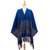 Zapotec cotton rebozo shawl, 'Golden Sea Foam' - Blue Cotton Zapotec Shawl from Mexico with Golden Motifs (image 2c) thumbail