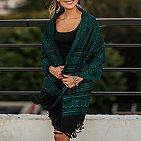 Zapotec cotton rebozo shawl, Agave Shadows