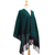 Zapotec cotton rebozo shawl, 'Agave Shadows' - Mexican Handwoven Zapotec Shawl Cotton in Black and Aqua (image 2f) thumbail