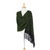 Zapotec cotton rebozo shawl, 'Avocado Leaves' - Green and Black Cotton Handwoven Zapotec Shawl