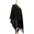 Zapotec cotton rebozo shawl, 'Avocado Leaves' - Green and Black Cotton Handwoven Zapotec Shawl