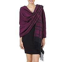 Featured review for Zapotec cotton rebozo shawl, Mexican Rose