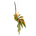 Alebrije sculpture, 'Green Hummingbird' - Green Hummingbird Alebrije Sculpture Crafted by Hand