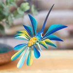 Alebrije sculpture, 'Blue Hummingbird' - Blue Hummingbird Alebrije Hanging Sculpture from Mexico