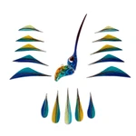 Alebrije sculpture, 'Blue Hummingbird' - Blue Hummingbird Alebrije Hanging Sculpture from Mexico