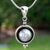 Cultured pearl pendant necklace, 'Lunar Shadow' - Taxco Jewelry Necklace Pearl and Sterling Silver