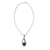 Lapis lazuli and garnet pendant necklace, 'Serendipity' - Sterling Silver Necklace with Lapis Lazuli and Garnet