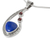 Lapis lazuli and garnet pendant necklace, 'Serendipity' - Sterling Silver Necklace with Lapis Lazuli and Garnet (image 2b) thumbail