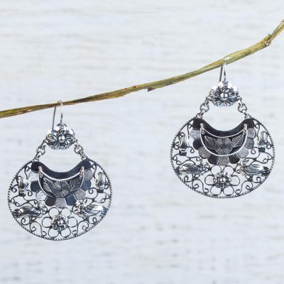 Sterling silver dangle earrings, 'Mazahua Joy' - Sterling Silver Artisan Crafted Earrings from Taxco