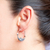 Sterling silver hoop earrings, 'Moon at Rest' - Vintage Style Handcrafted Silver Crescent Moon Hoop Earrings (image 2c) thumbail