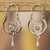 Sterling silver hoop earrings, 'Moonlight Dove' - Mexico Sterling Silver Hoop Earrings with Aztec Bird (image 2) thumbail