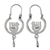 Sterling silver hoop earrings, 'Moonlight Dove' - Mexico Sterling Silver Hoop Earrings with Aztec Bird thumbail