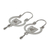 Sterling silver hoop earrings, 'Moonlight Dove' - Mexico Sterling Silver Hoop Earrings with Aztec Bird (image 2b) thumbail
