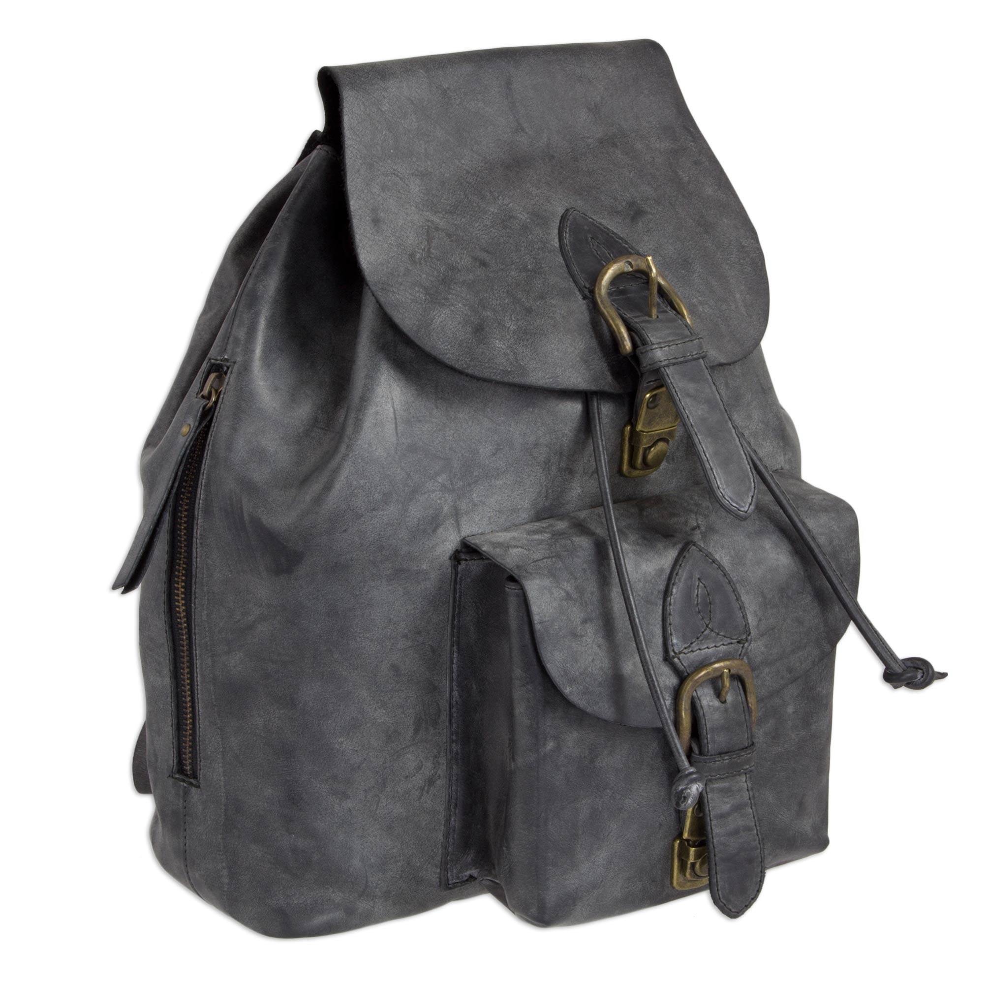 UNICEF Market | Roomy Weathered Leather Backpack with Adjustable Strap ...