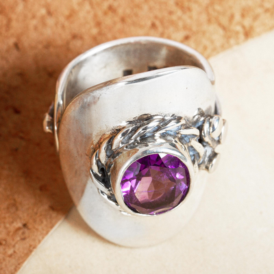 Amethyst wrap ring, Precious Lilac