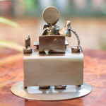 Upcycled auto parts statuette, 'Hard-Working Executive' - Upcycled Metal and Auto Parts Sculpture from Mexico