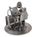 Upcycled auto parts statuette, 'Hard-Working Executive' - Upcycled Metal and Auto Parts Sculpture from Mexico