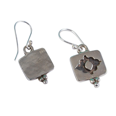 Sterling silver dangle earrings, 'Flower of Infinity' - Handcrafted Mexico Sterling Silver Dangle Earrings