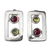 Peridot and garnet button earrings, 'Adrift' - Peridot and Garnet Modern Earrings in Sterling Silver (image 2a) thumbail
