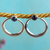 Labradorite drop earrings, 'Mysterious Cosmos' - Modern Mexican Silver Circle Earrings with Labradorite (image 2) thumbail
