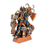 Ceramic sculpture, 'Aztec God Tezcatlipoca' - Signed Ceramic Sculpture of the Aztec Deity Tezcatlipoca