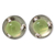 Prehnite button earrings, 'Light of Taxco' - Handcrafted Prehnite and Taxco Silver Earrings thumbail