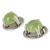 Prehnite button earrings, 'Light of Taxco' - Handcrafted Prehnite and Taxco Silver Earrings (image p251340) thumbail