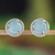 Chalcedony button earrings, 'Light of Taxco' - Polished Taxco Silver Earrings with Blue Chalcedony thumbail