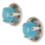 Chalcedony button earrings, 'Light of Taxco' - Polished Taxco Silver Earrings with Blue Chalcedony (image 2b) thumbail