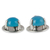 Chalcedony button earrings, 'Light of Taxco' - Polished Taxco Silver Earrings with Blue Chalcedony (image 2c) thumbail