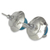Chalcedony button earrings, 'Light of Taxco' - Polished Taxco Silver Earrings with Blue Chalcedony (image 2d) thumbail