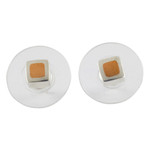 Sterling silver stud earrings, 'Square Spark' - Copper on Sterling Silver Square Earrings from Taxco Jewellery