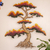Wandkunst aus Stahl, „Roter Bonsai“ – Kunsthandwerklich gefertigte Stahlwandskulptur eines Baumes