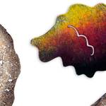 Steel wall art, 'Red Bonsai' - Artisan Crafted Steel Wall Sculpture of a Tree