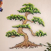 arte de la pared de acero - Escultura de pared de acero artesanal de un árbol